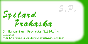 szilard prohaska business card